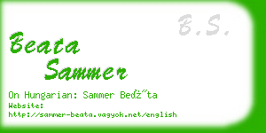 beata sammer business card